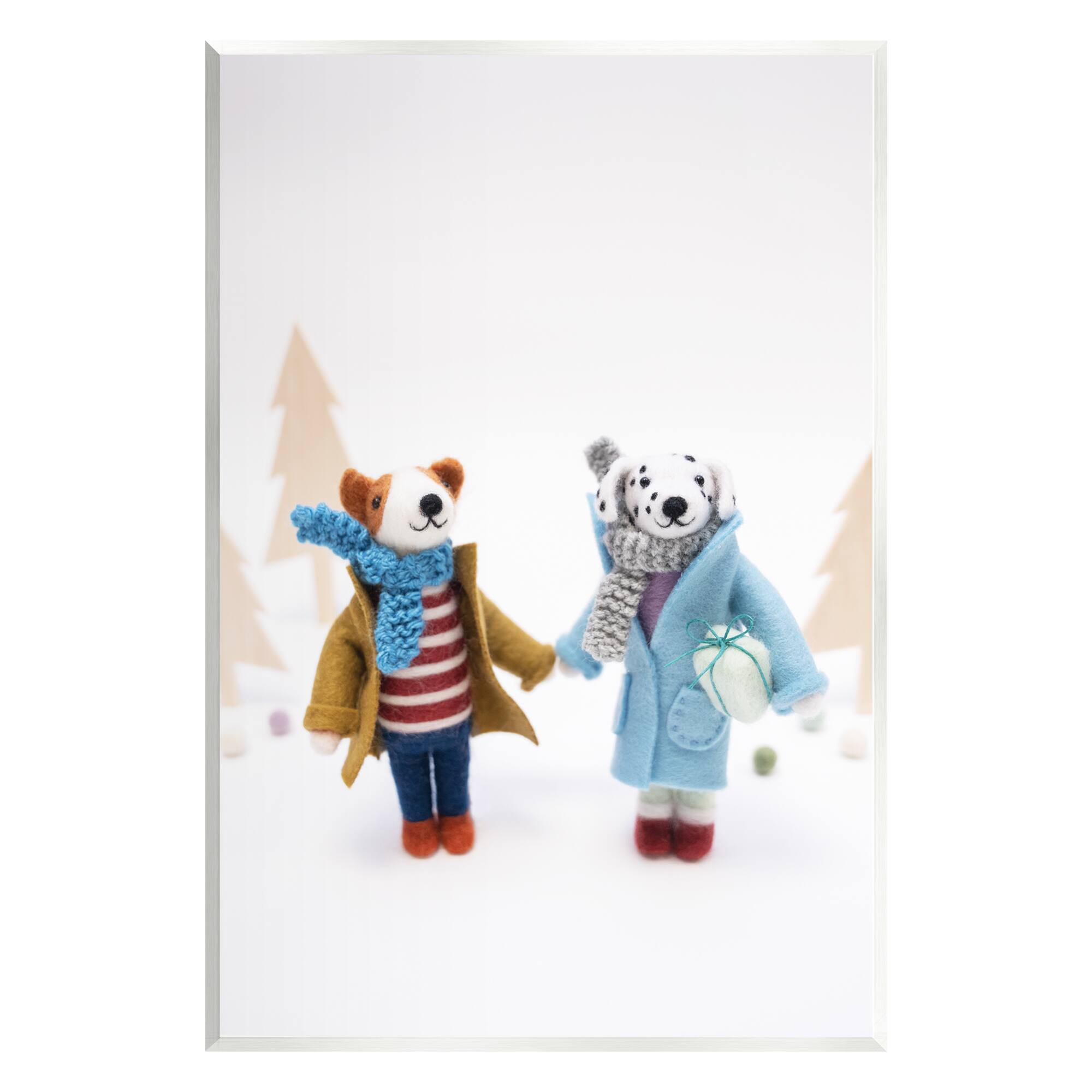 Stupell Industries Winter Holiday Gifts Dog Couple Wall Plaque Art